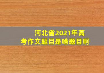 河北省2021年高考作文题目是啥题目啊