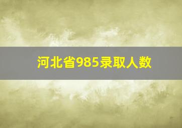 河北省985录取人数