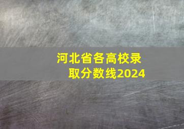 河北省各高校录取分数线2024