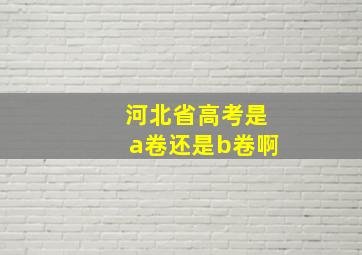 河北省高考是a卷还是b卷啊