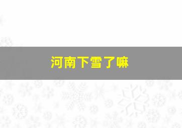 河南下雪了嘛