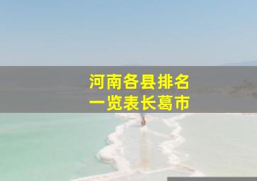 河南各县排名一览表长葛市