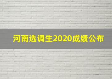 河南选调生2020成绩公布