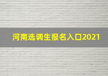 河南选调生报名入口2021