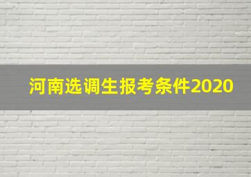 河南选调生报考条件2020