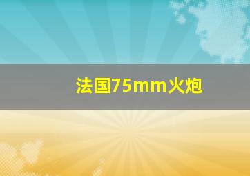 法国75mm火炮