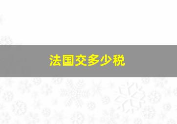 法国交多少税