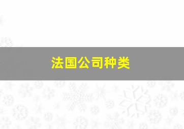 法国公司种类