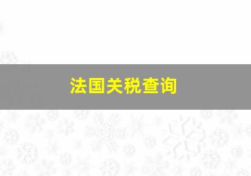 法国关税查询