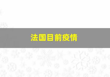 法国目前疫情