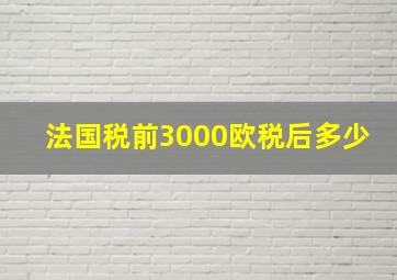 法国税前3000欧税后多少