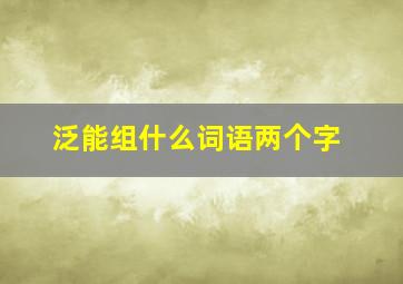 泛能组什么词语两个字