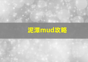 泥潭mud攻略