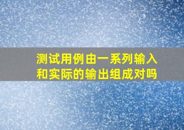 测试用例由一系列输入和实际的输出组成对吗