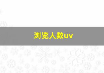 浏览人数uv