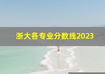 浙大各专业分数线2023