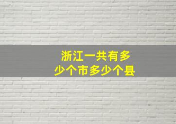 浙江一共有多少个市多少个县