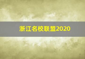 浙江名校联盟2020