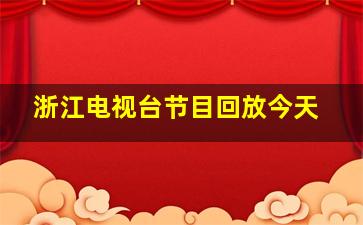 浙江电视台节目回放今天