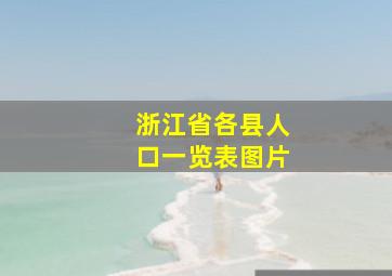 浙江省各县人口一览表图片