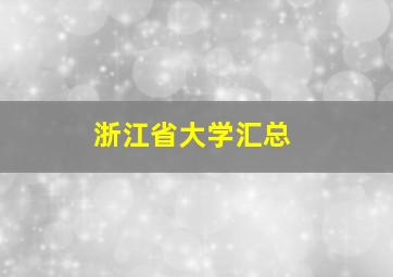 浙江省大学汇总