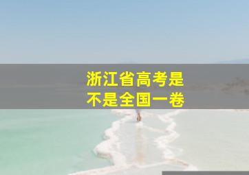 浙江省高考是不是全国一卷