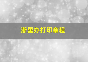 浙里办打印章程