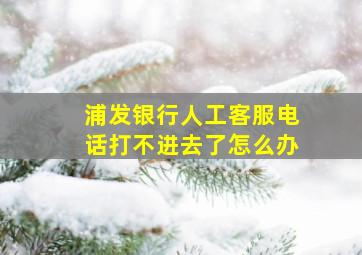 浦发银行人工客服电话打不进去了怎么办