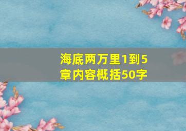 海底两万里1到5章内容概括50字