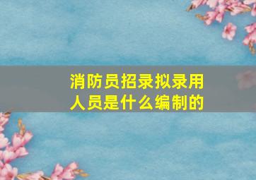 消防员招录拟录用人员是什么编制的