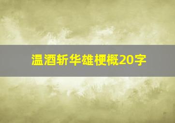 温酒斩华雄梗概20字