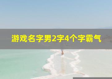 游戏名字男2字4个字霸气