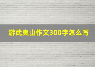 游武夷山作文300字怎么写