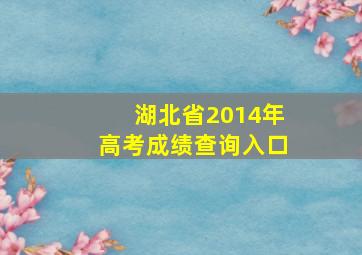 湖北省2014年高考成绩查询入口