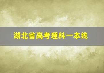 湖北省高考理科一本线