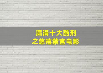 满清十大酷刑之慈禧禁宫电影