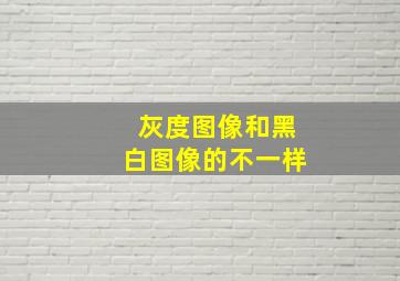 灰度图像和黑白图像的不一样