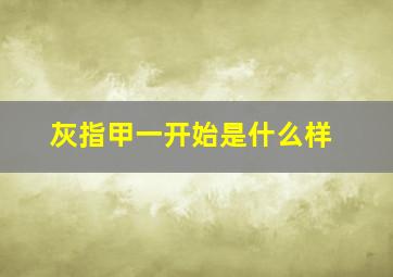 灰指甲一开始是什么样