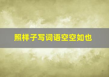 照样子写词语空空如也