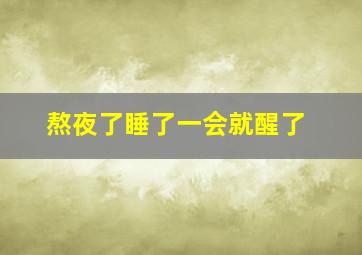 熬夜了睡了一会就醒了