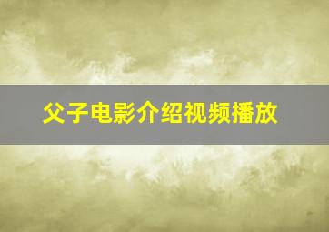 父子电影介绍视频播放