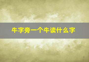 牛字旁一个牛读什么字