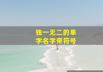 独一无二的单字名字带符号