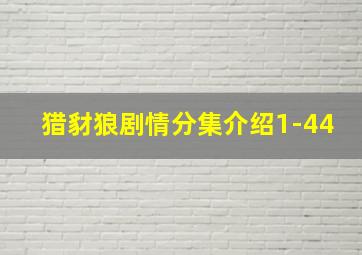 猎豺狼剧情分集介绍1-44