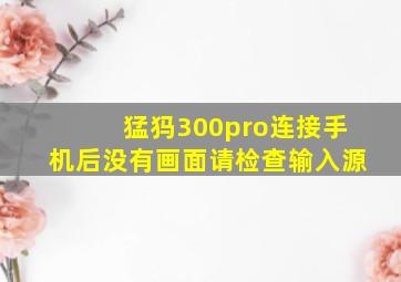 猛犸300pro连接手机后没有画面请检查输入源