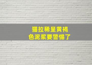 猫拉稀呈黄褐色泥浆要警惕了