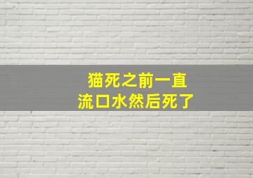 猫死之前一直流口水然后死了