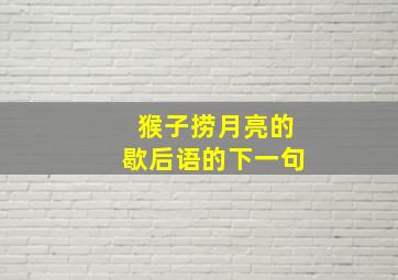 猴子捞月亮的歇后语的下一句