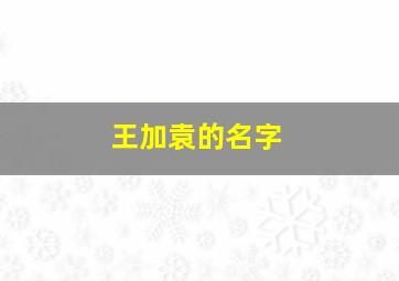 王加袁的名字