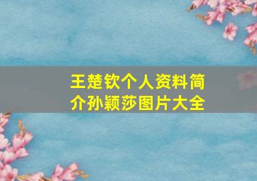 王楚钦个人资料简介孙颖莎图片大全